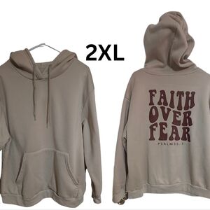 SHEIN Cream Hoodie with Maroon Text